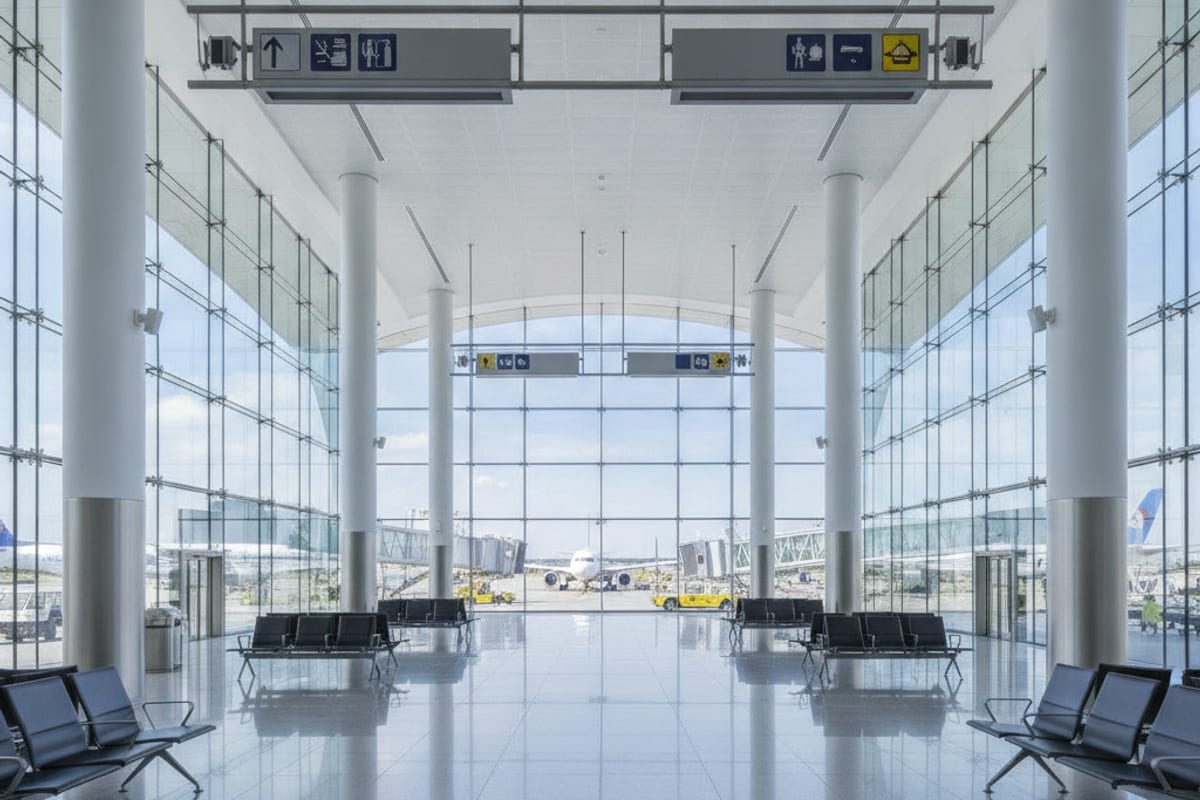 airport — shown at the airport