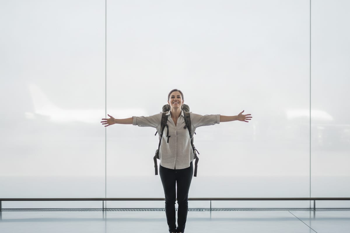 arrival — shown at the airport