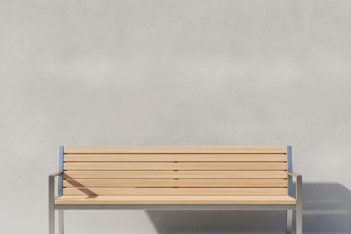 bench — shown at the train station