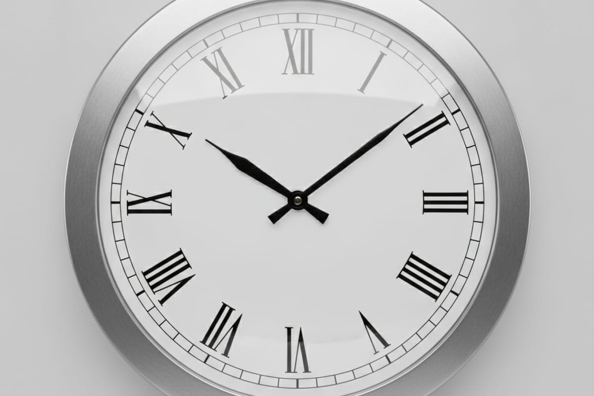 clock — shown at the train station