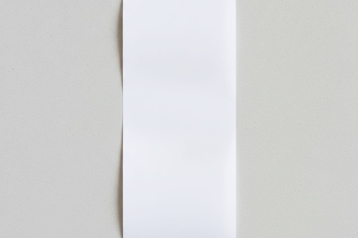 receipt — shown at the restaurant