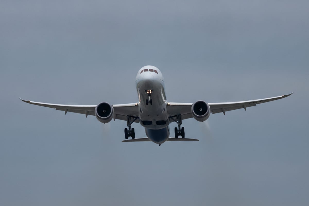 take off — shown at the airport