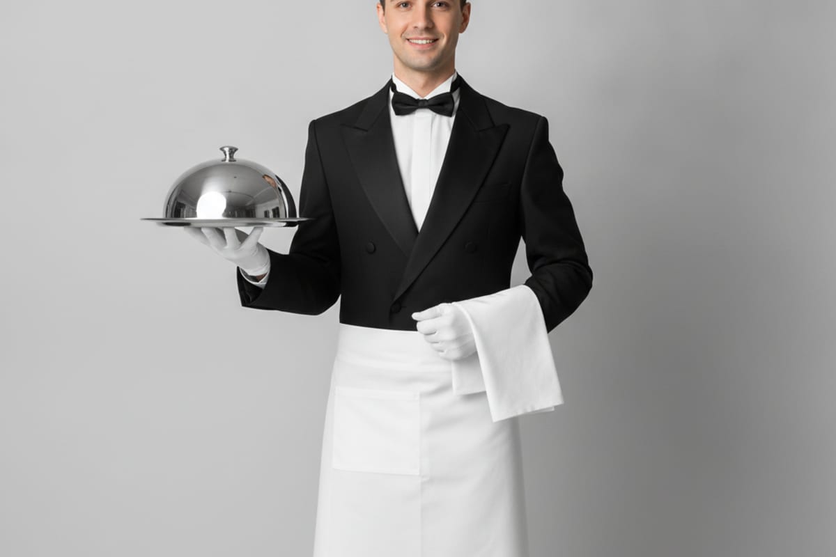 waiter — shown at the restaurant