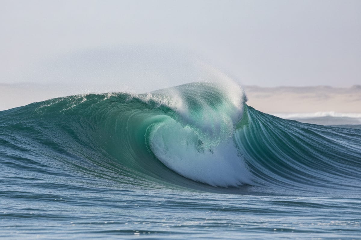 wave — shown on a beach holiday