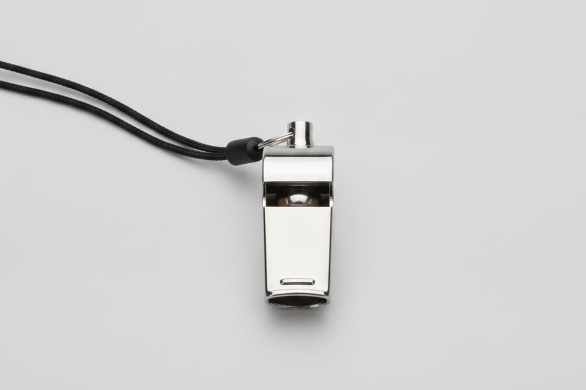 whistle — shown at the train station